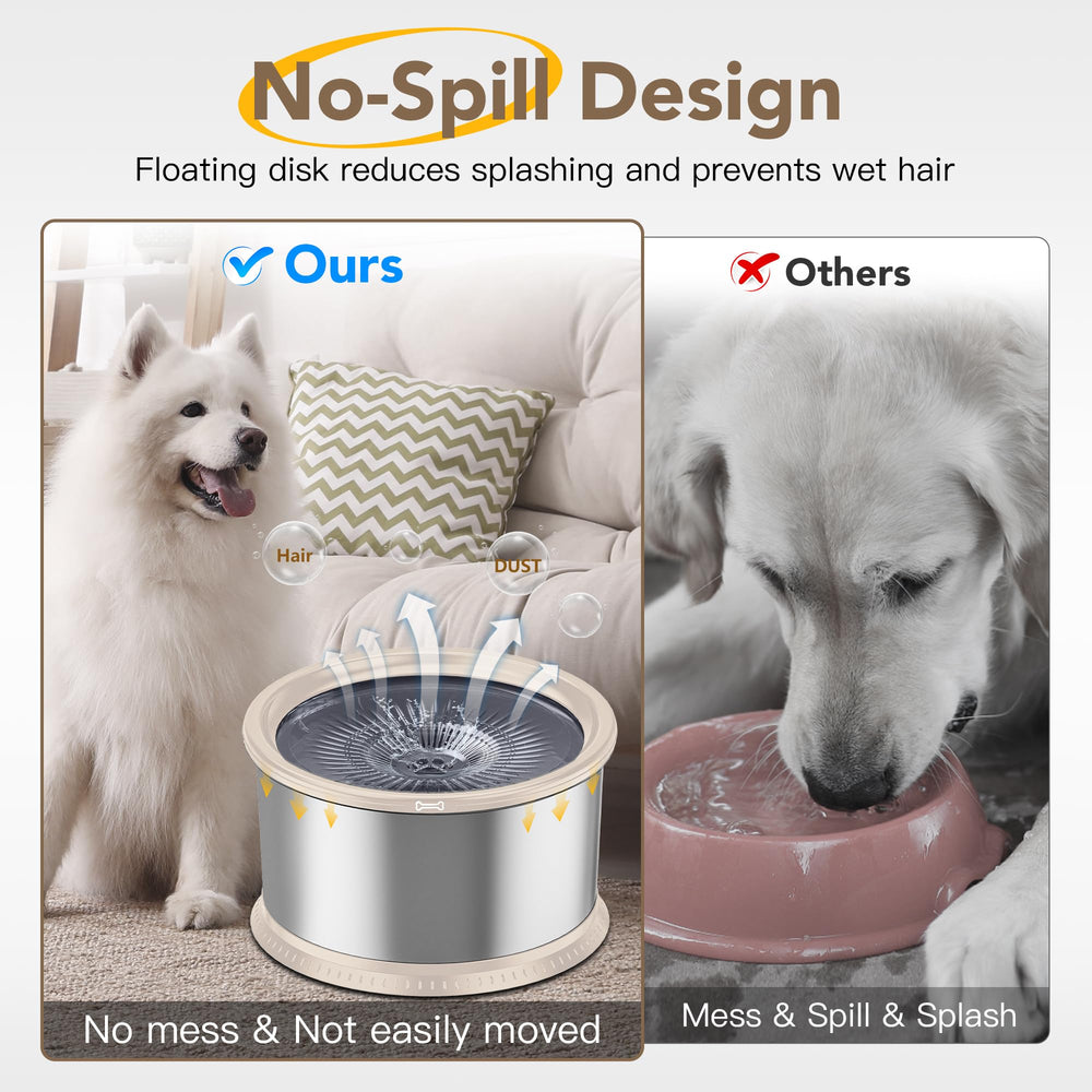 Twinsing stainless steel dog water bowl offers durable, odor-resistant construction