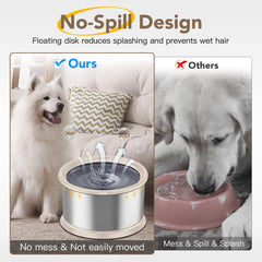 Twinsing stainless steel dog water bowl offers durable, odor-resistant construction