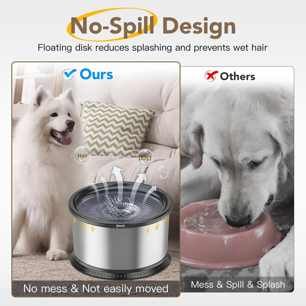 Twinsing stainless steel dog bowl designed for durability and simple cleaning.