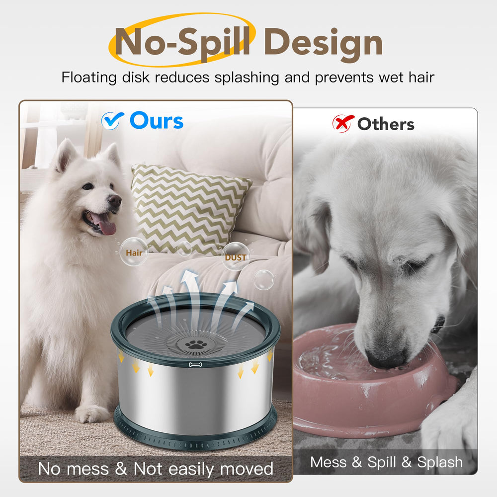 Twinsing stainless steel dog water bowl: durable and odor-free.