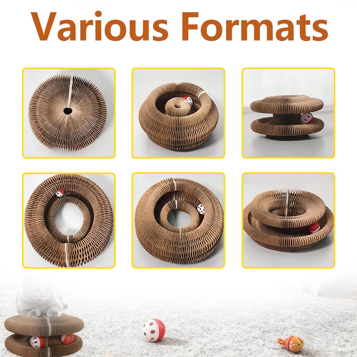 TWISTY PAWS durable scratching cardboard stands up to heavy clawing.