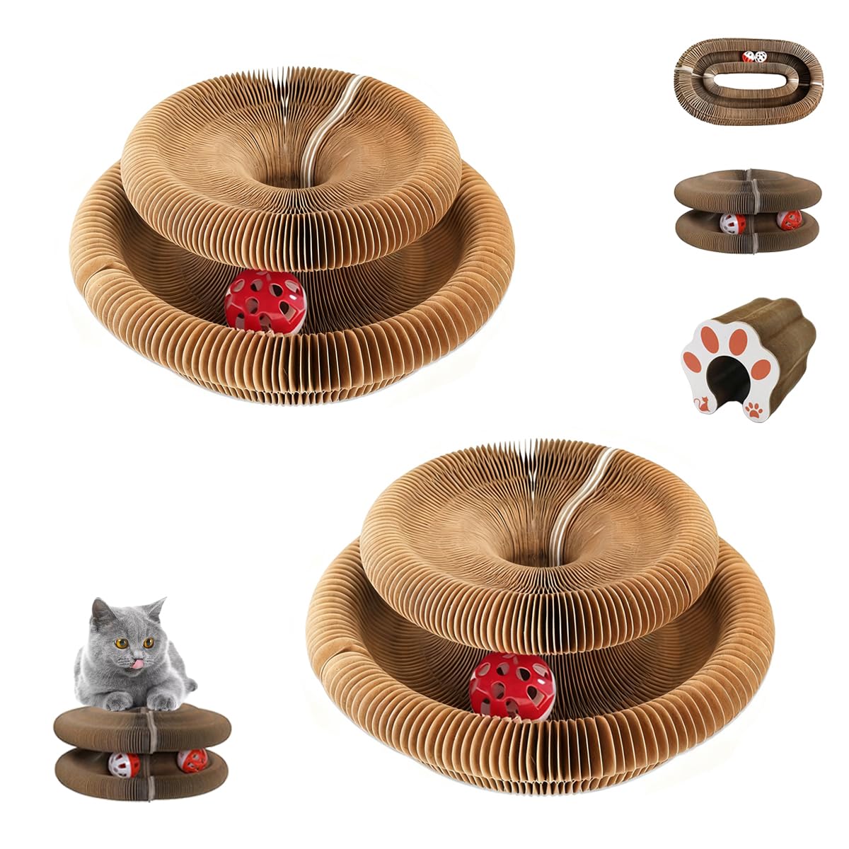 TWISTY PAWS two-piece large cardboard scratcher for multi-cat play.