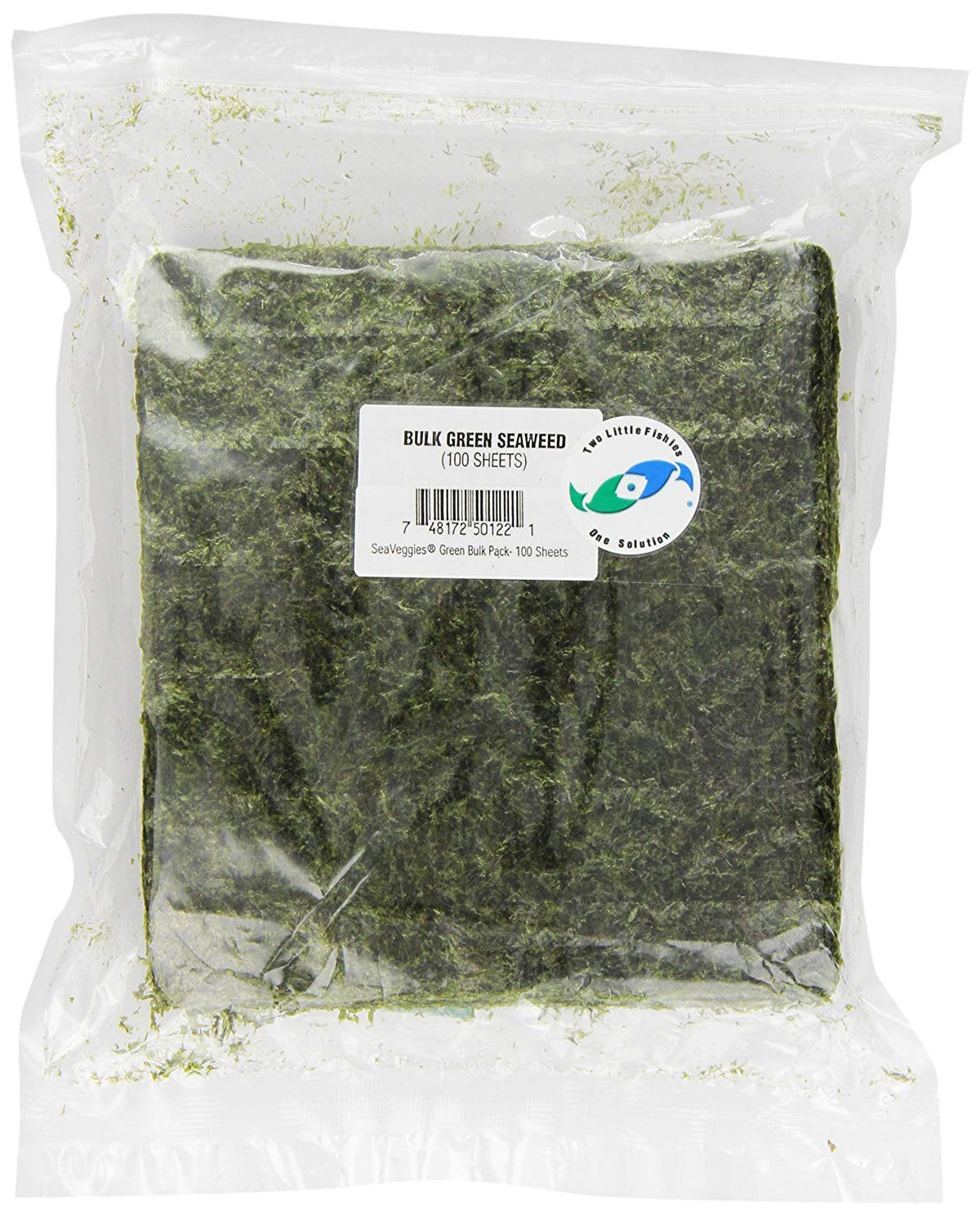 Two Little Fishies Sea Veg-Green Seaweed sheet pack for herbivorous aquarium fish feeding
