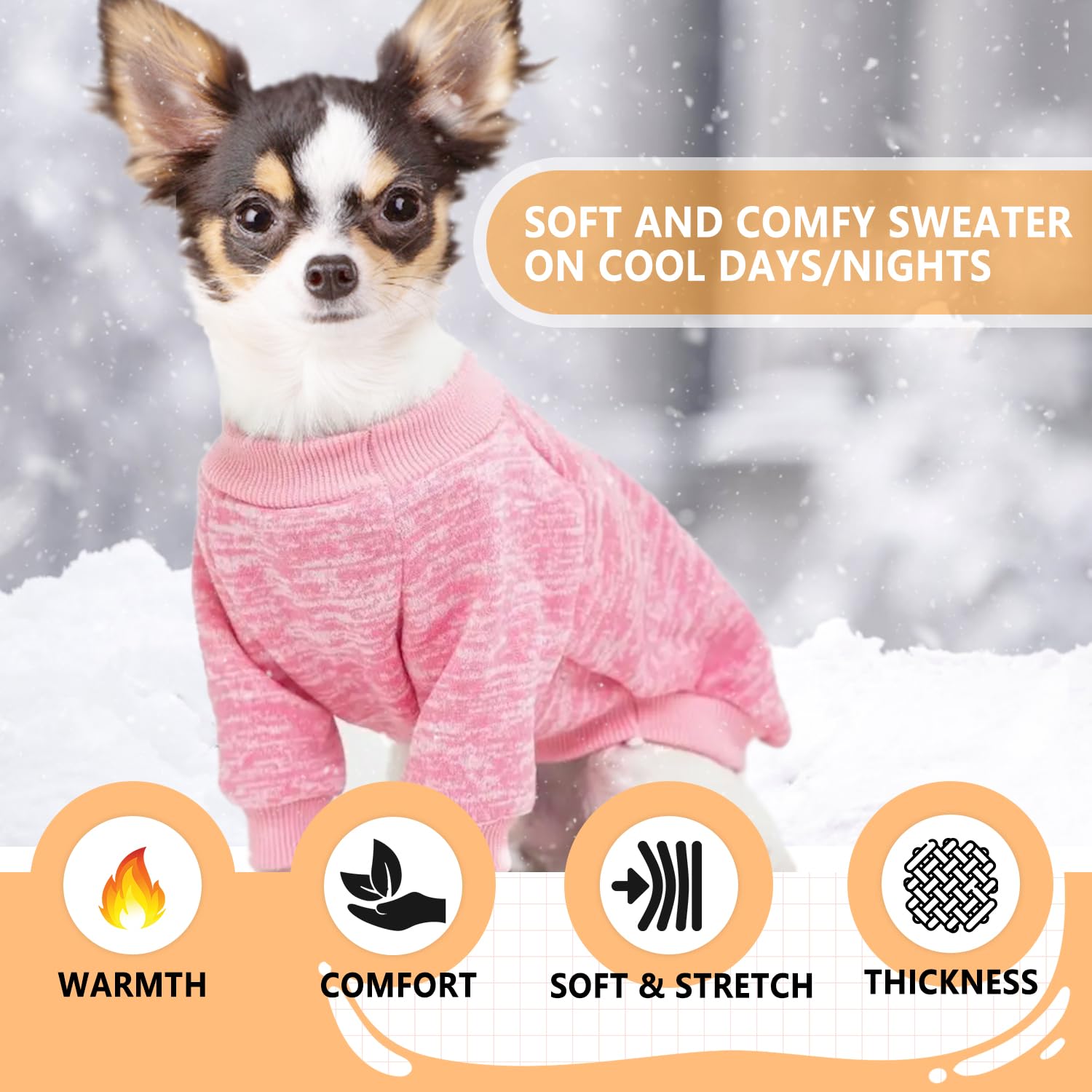Two-pack dog sweaters XXS size chart, helping pick the right fit