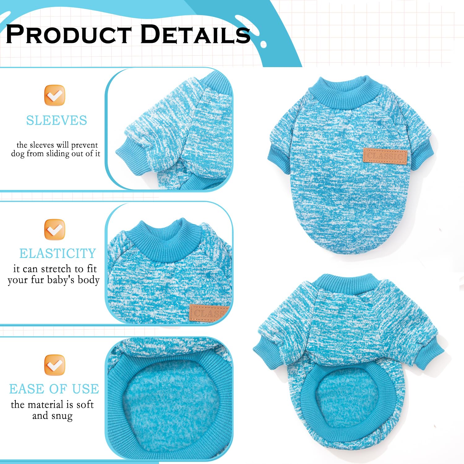 Two-piece dog sweaters small set pattern colorways highlights stylish winter options