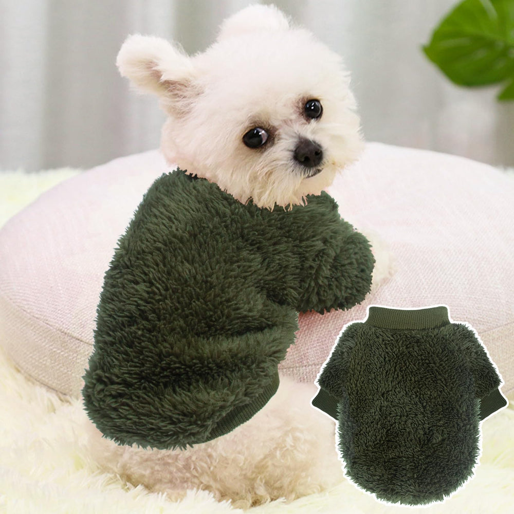 Two Pieces Dog Sweaters easy on/off for quick potty breaks.