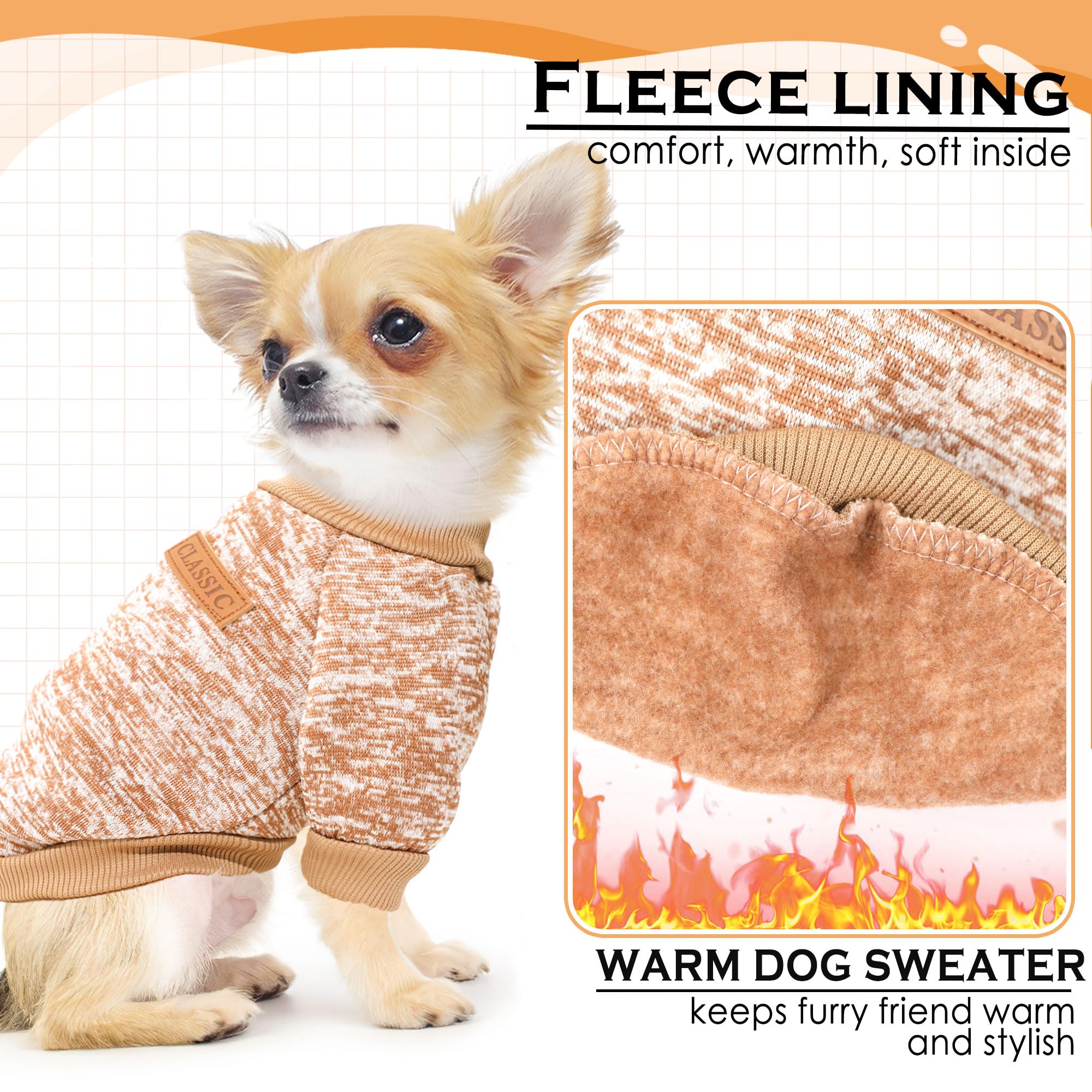 Two Pieces Dog Sweaters soft breathable fabric keeps small dogs comfortable.