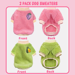 Two Pieces Puppy Sweaters side view—snug fit for Chihuahua and Yorkie on walks.