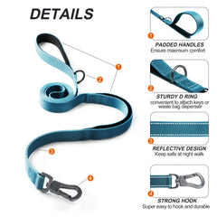 TwoEar blue leash traffic handle shown for safer street crossings