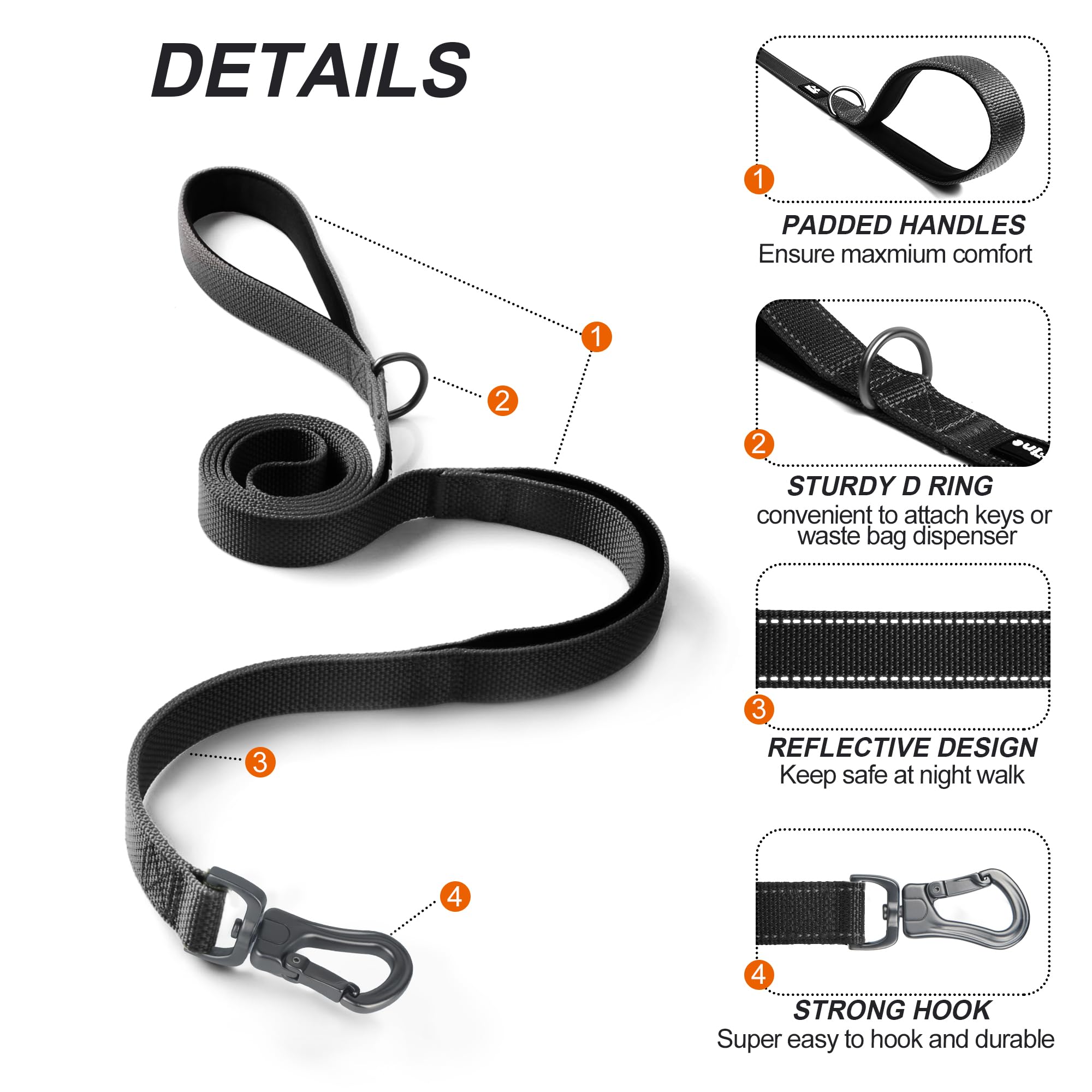 TwoEar soft padded handles offer comfortable grip on longer strolls.