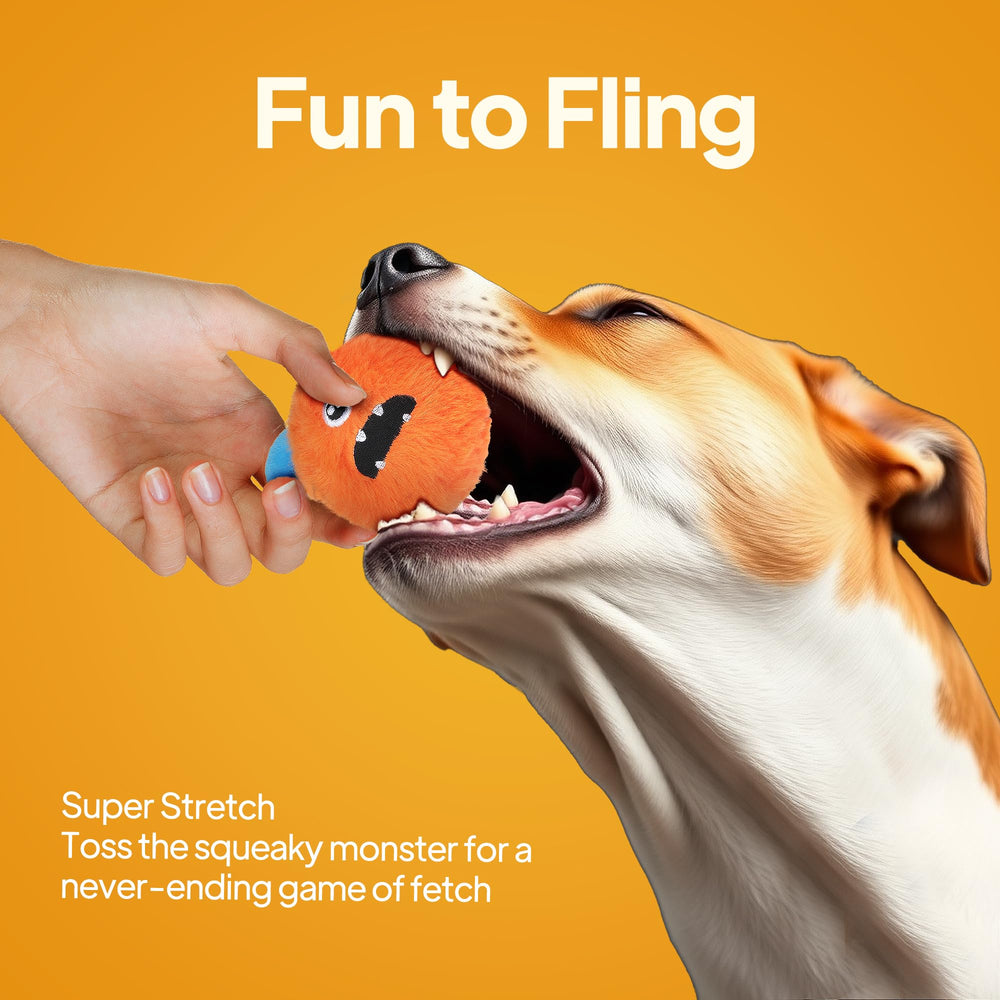 TwoEar Squeaky Balls dog plush exterior and durable squeaky ball enable long-lasting play.