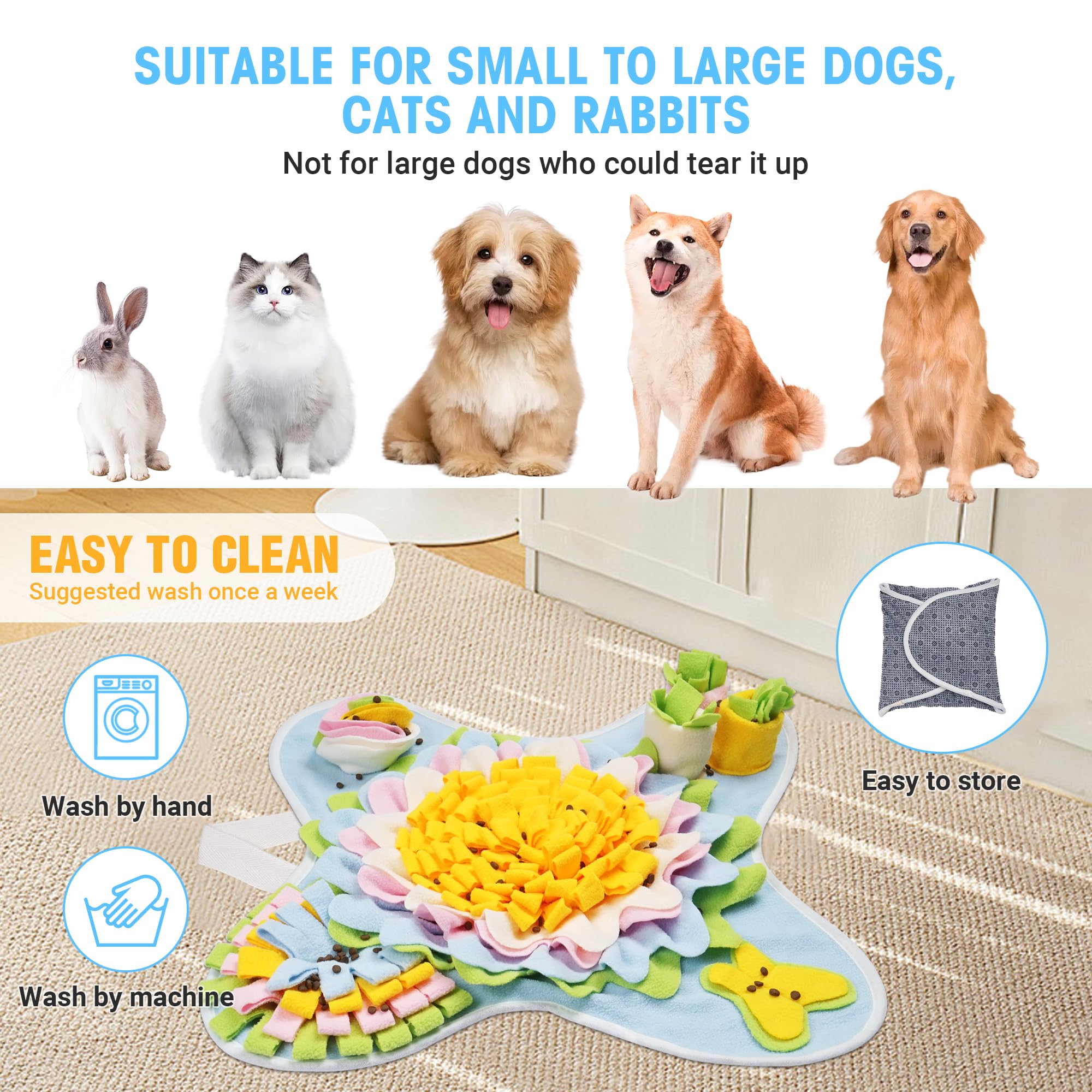 TWOPER Snuffle Mat suitable for all sizes and breeds during interactive play