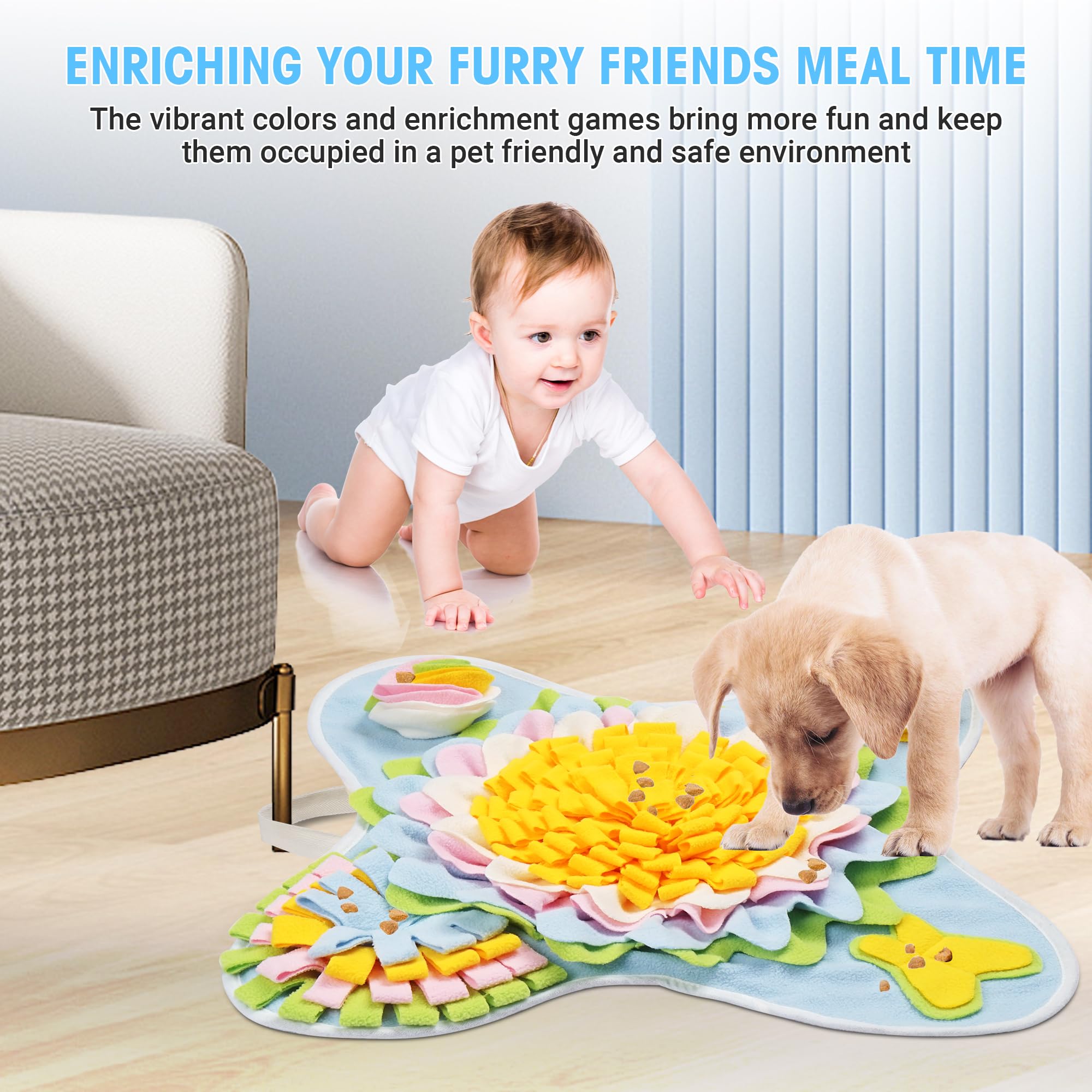 TWOPER Snuffle Mat foraging-action engages dogs with colorful design