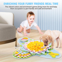 TWOPER Snuffle Mat foraging-action engages dogs with colorful design