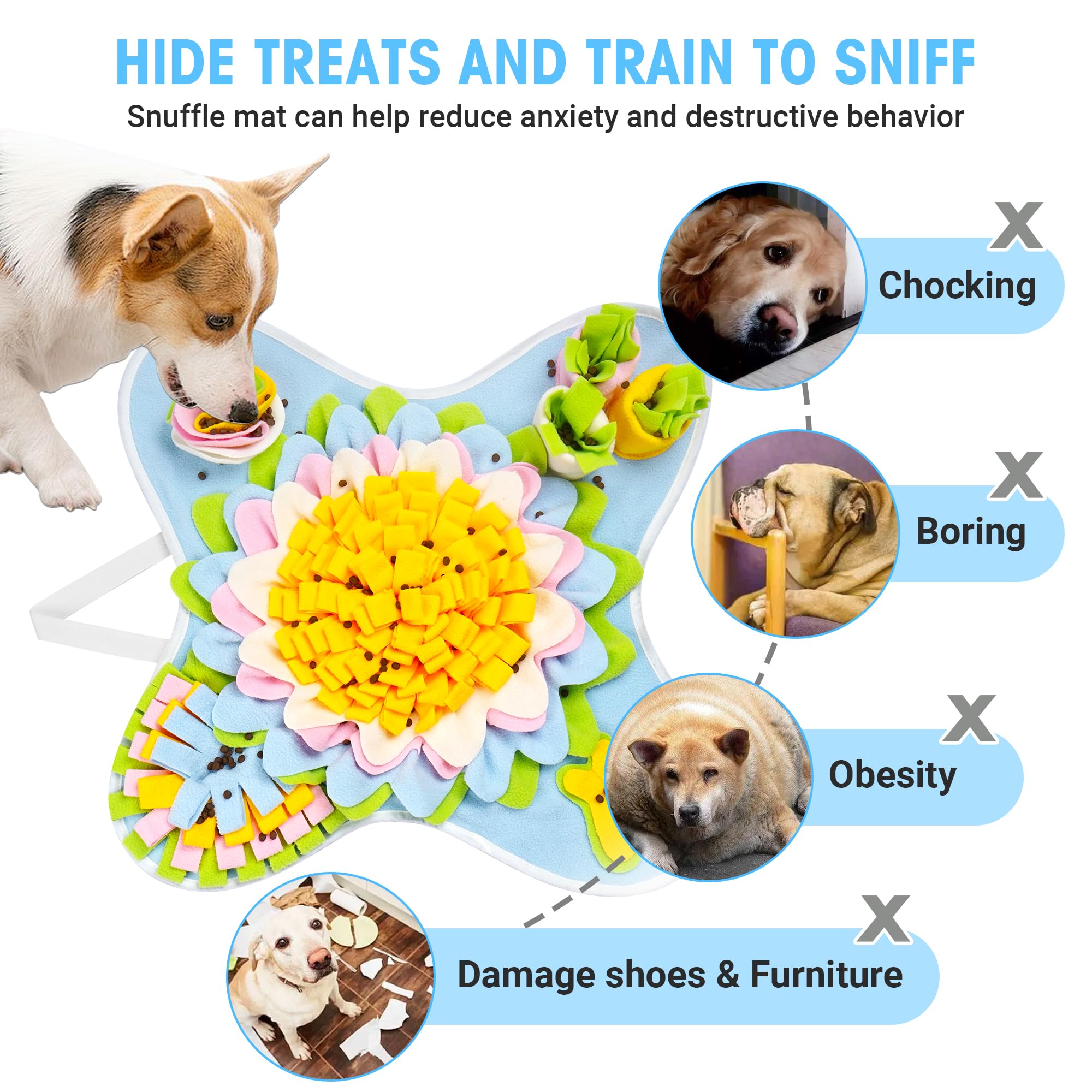 TWOPER Snuffle Mat slow-feeding setup encourages mindful eating