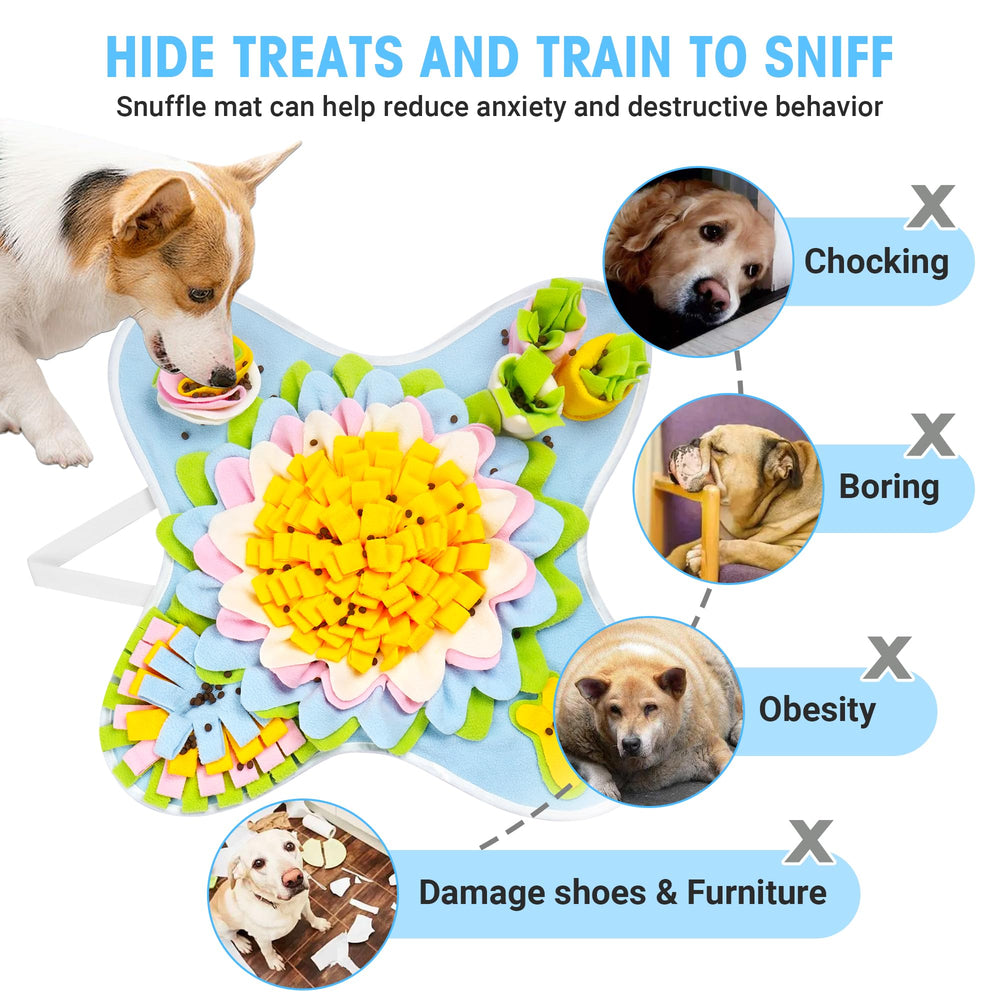 TWOPER Snuffle Mat slow-feeding setup encourages mindful eating