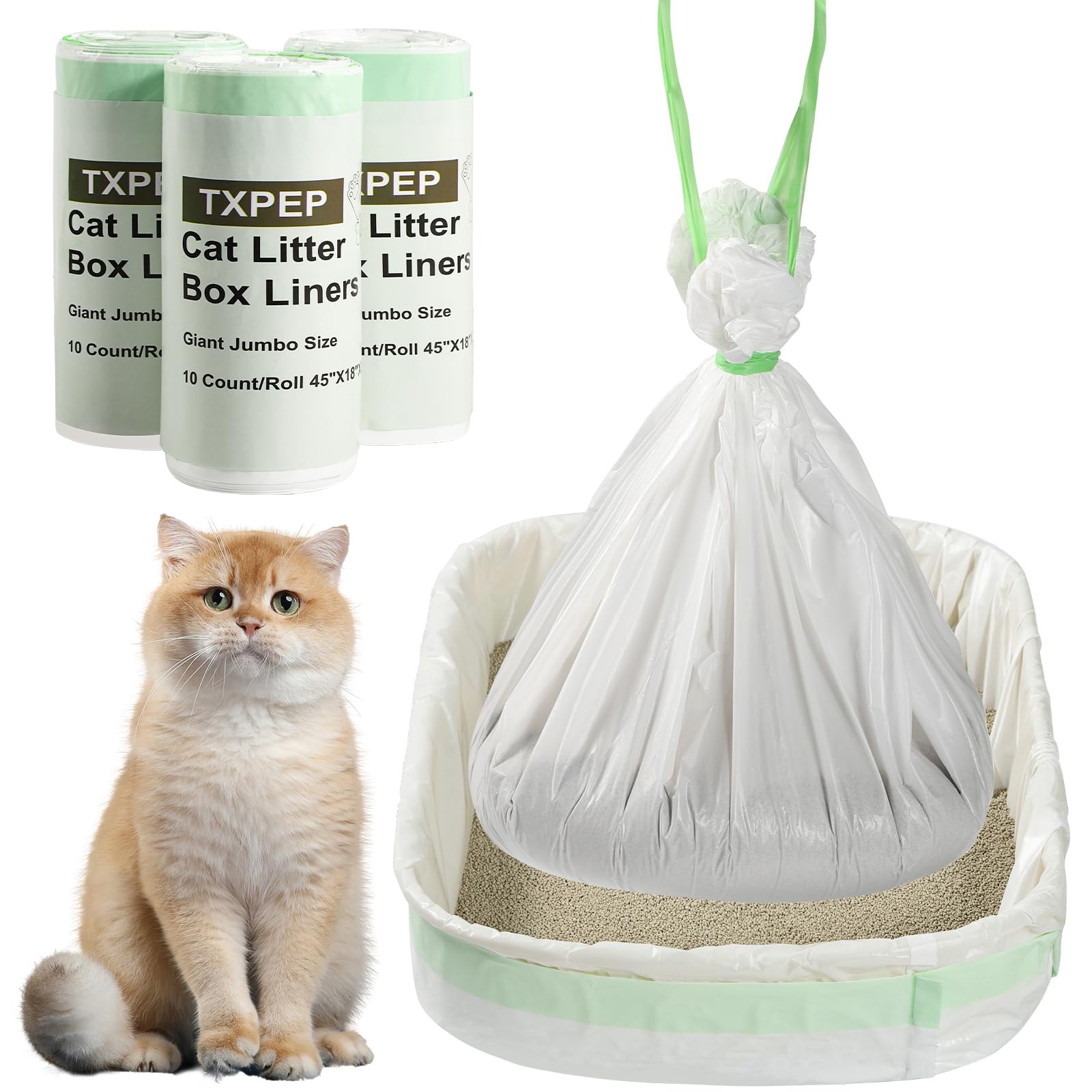 TXPEP giant jumbo liner with drawstring for easy disposal.