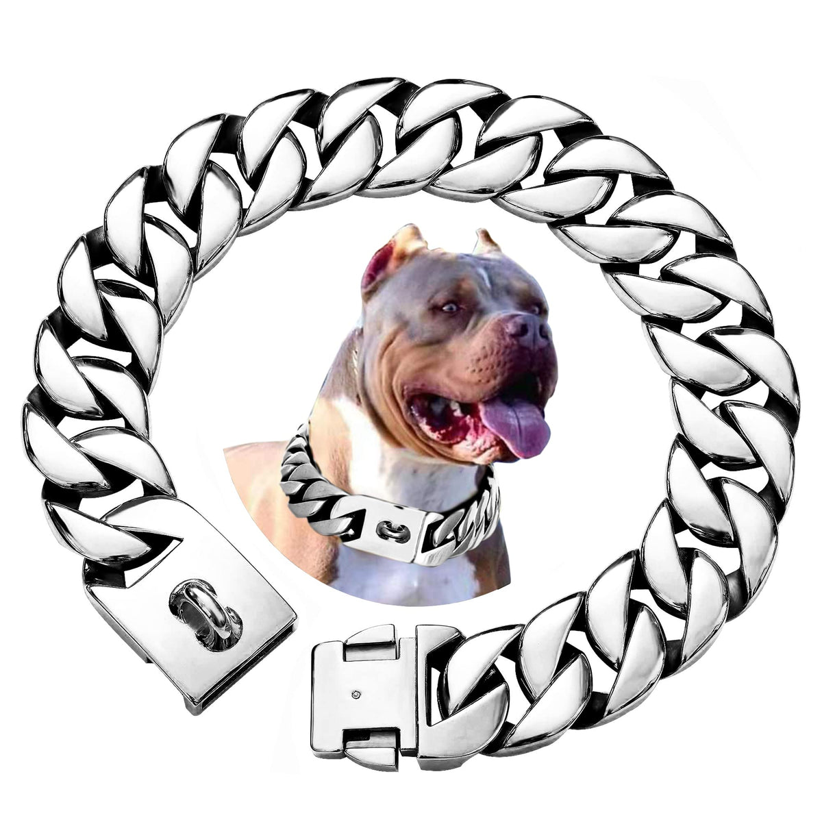 txprodogchains big dog chain collar buckle secure closure for strong tugs.