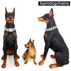 txprodogchains dog collar size 16-26 inches illustrates adjustable fit for big dogs.