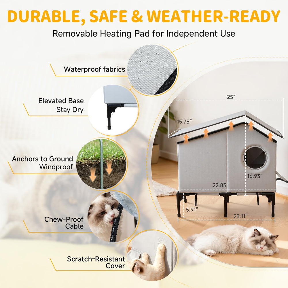 Txunocy durable outdoor cat shelter withstands harsh weather.