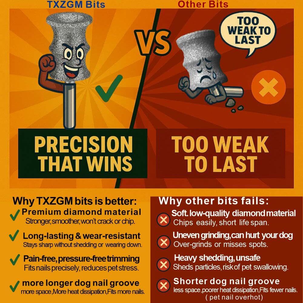 TXZGM 2-pack replacement heads for Dremel support quick grooming sessions.