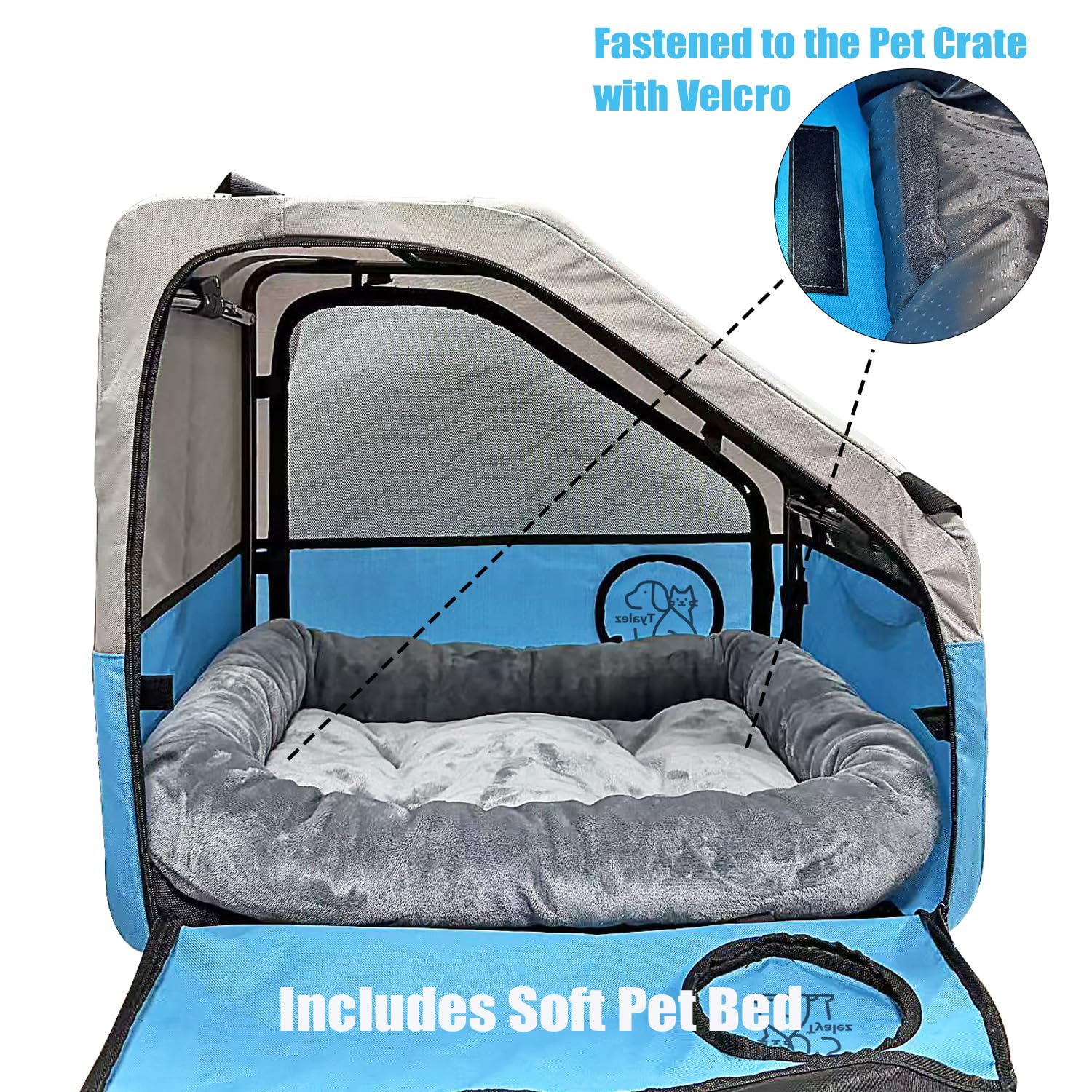 Tyalez crate side windows for quick interaction without full unzip.