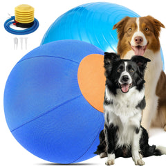 Tychesy Herding Ball cover close-up in Oxford fabric for durable big-dog play.