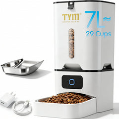 TYM Automatic Cat Feeder front view with 7L capacity for daily meals