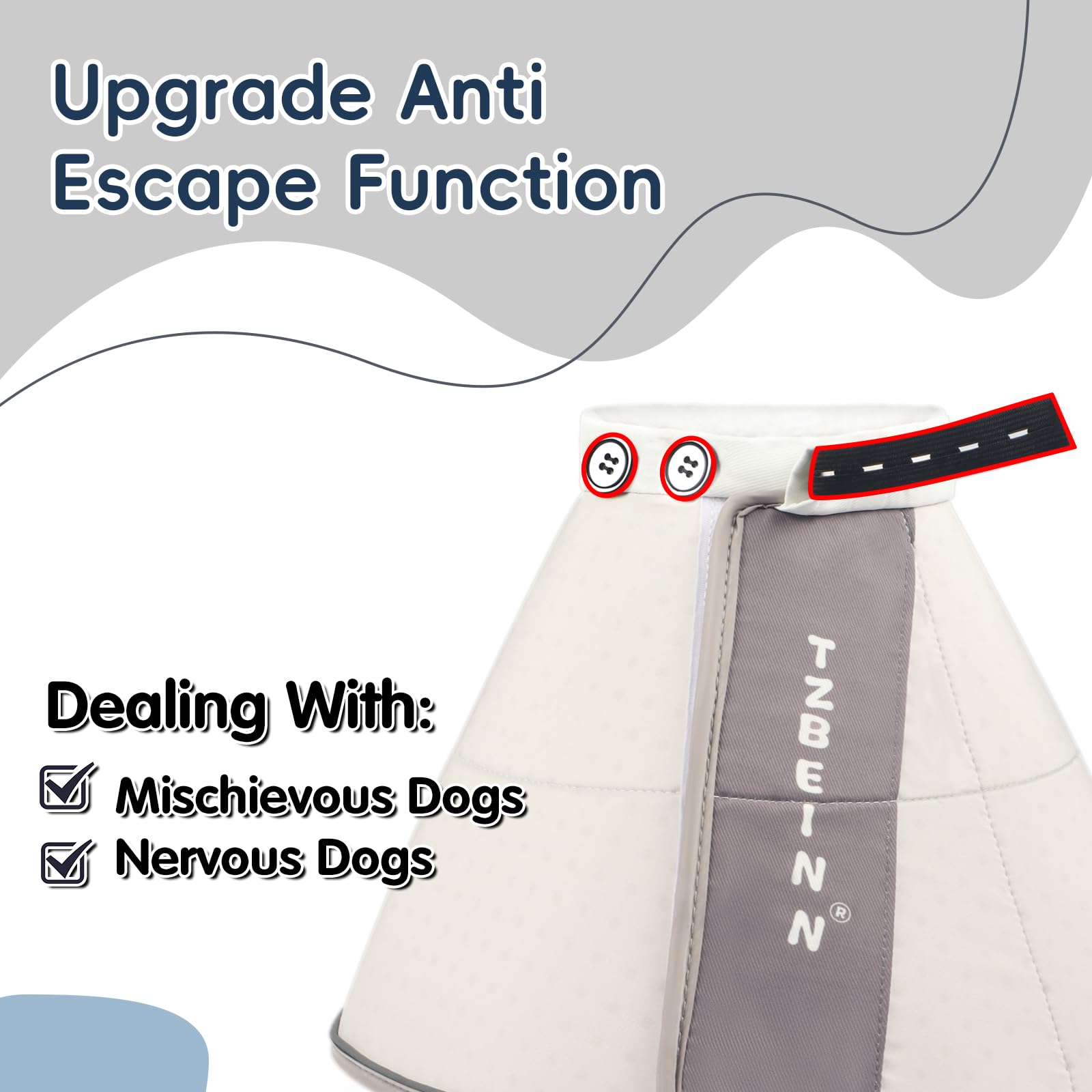 TZBEINN comfy-rest cone promotes comfortable lying during use.