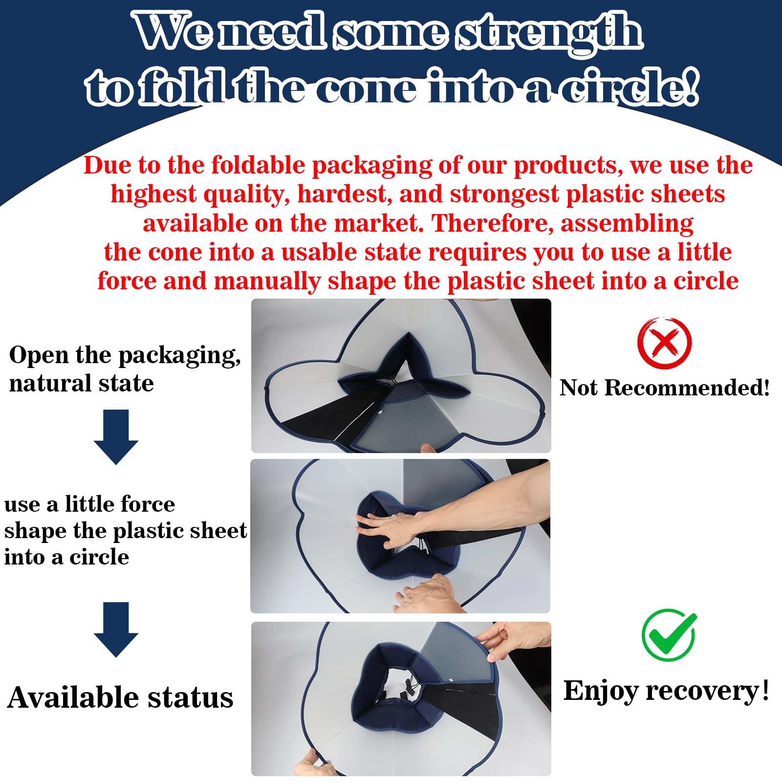 TZBEINN XL cone elastic collar strap secures cone to dog’s neck