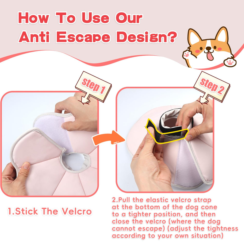 TZBEINN cone secure-fit with adjustable strap and easy sizing for medium dogs.