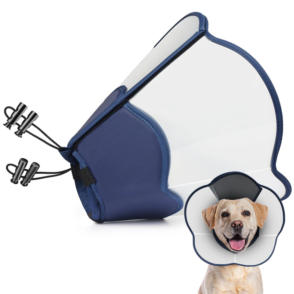 TZBEINN hard plastic dog cone front view highlights sturdy recovery protection.
