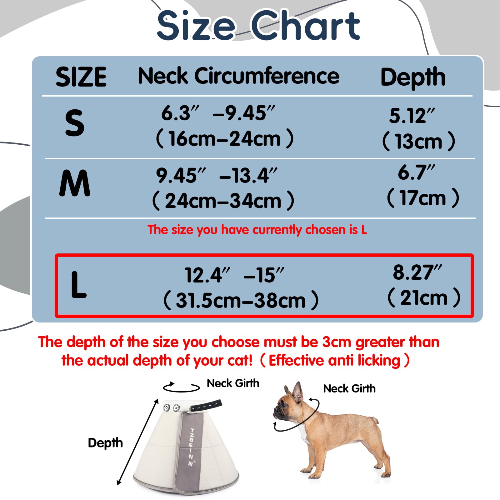 TZBEINN soft dog cone inner EVA lining provides softer resting posture