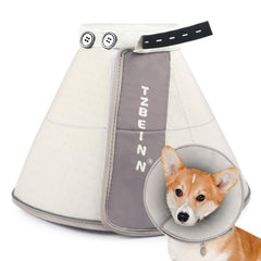 TZBEINN soft dog cone outer view shows durable fabric for recovery comfort