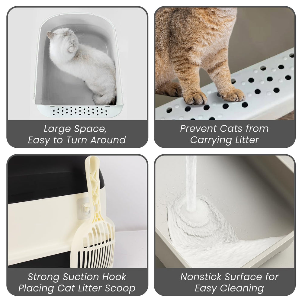TZHYKPHOME foldable portable litter box in compact setup.