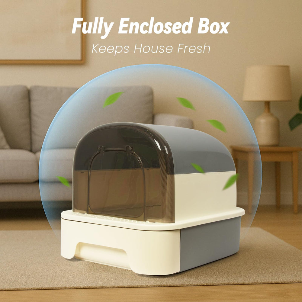 TZHYKPHOME litter box scoop storage shown for quick reach