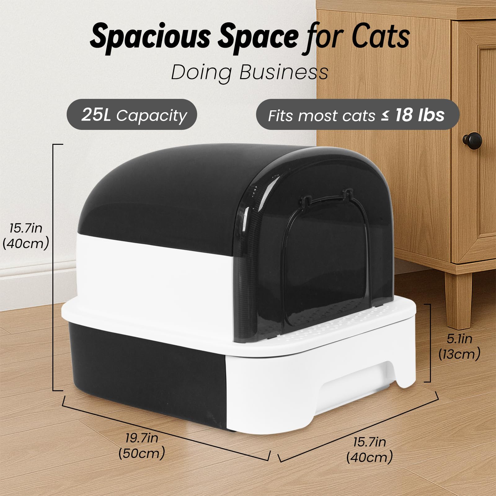 TZHYKPHOME pull-out scoop drawer for effortless cleaning.