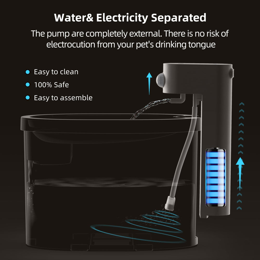 uahpet cat water fountain six-layer filtration keeps water clean with oxygen-rich sip.