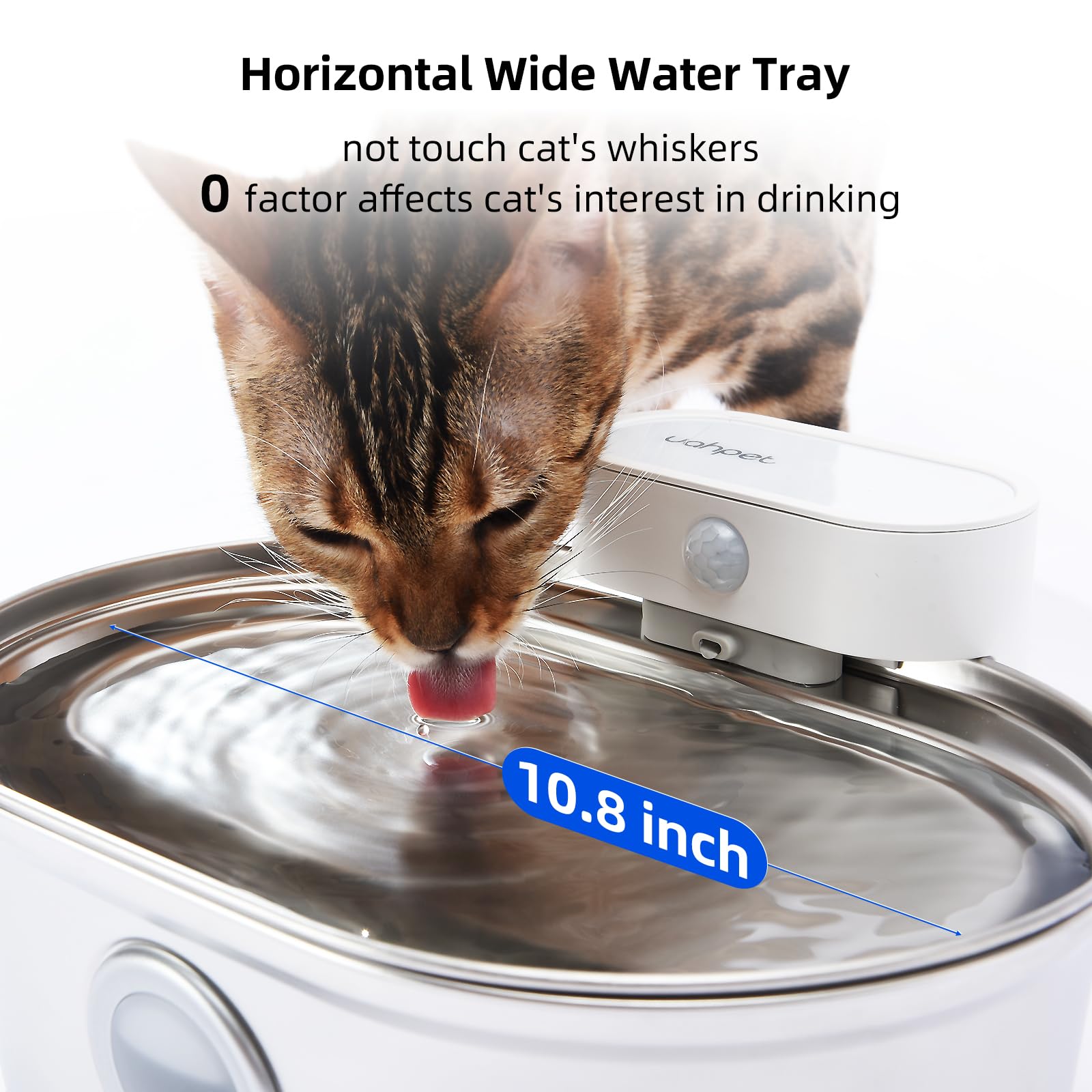 uahpet Wireless Cat Water Fountain detachable parts image illustrates easy cleaning and maintenance.