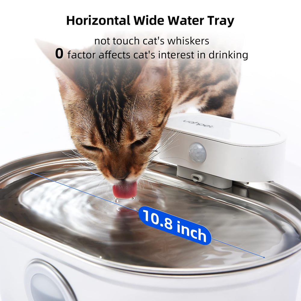 uahpet Wireless Cat Water Fountain detachable parts image illustrates easy cleaning and maintenance.