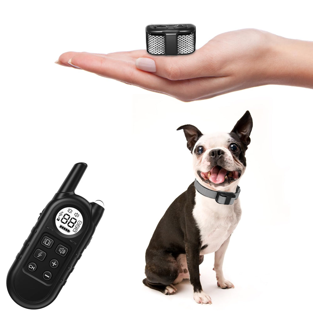UbaNinva tiniest dog shock collar front view, lightweight for comfortable training sessions.