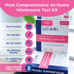 UCARI Pet Sensitivity Test at-home-use shows a simple kit setup for cats and dogs.