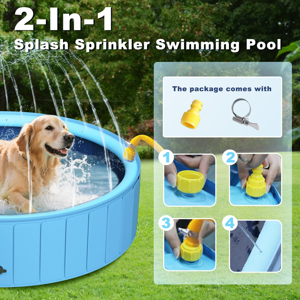 UCCY dog pool with thickened anti-slip bottom for stable bath time.
