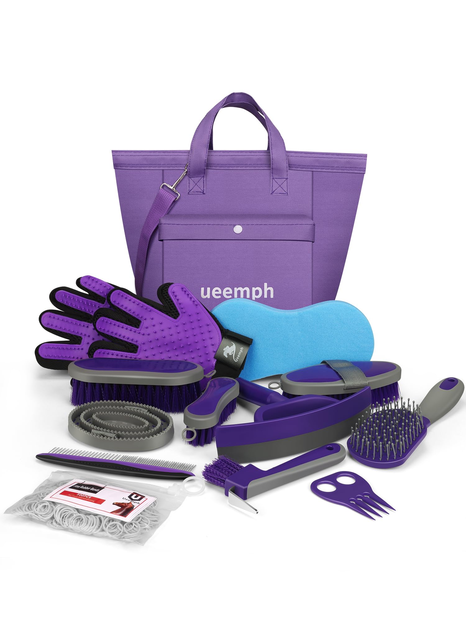Ueemph horse grooming kit face brush detail for gentle daily care.