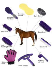 Ueemph horse grooming kit mane and tail brush detangles and shines.