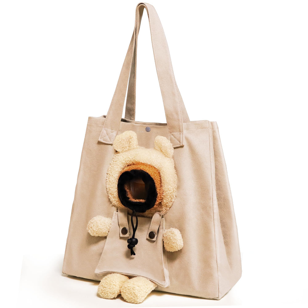UFRITAN bear-shaped pet carrier front view showing easy small-pet travel