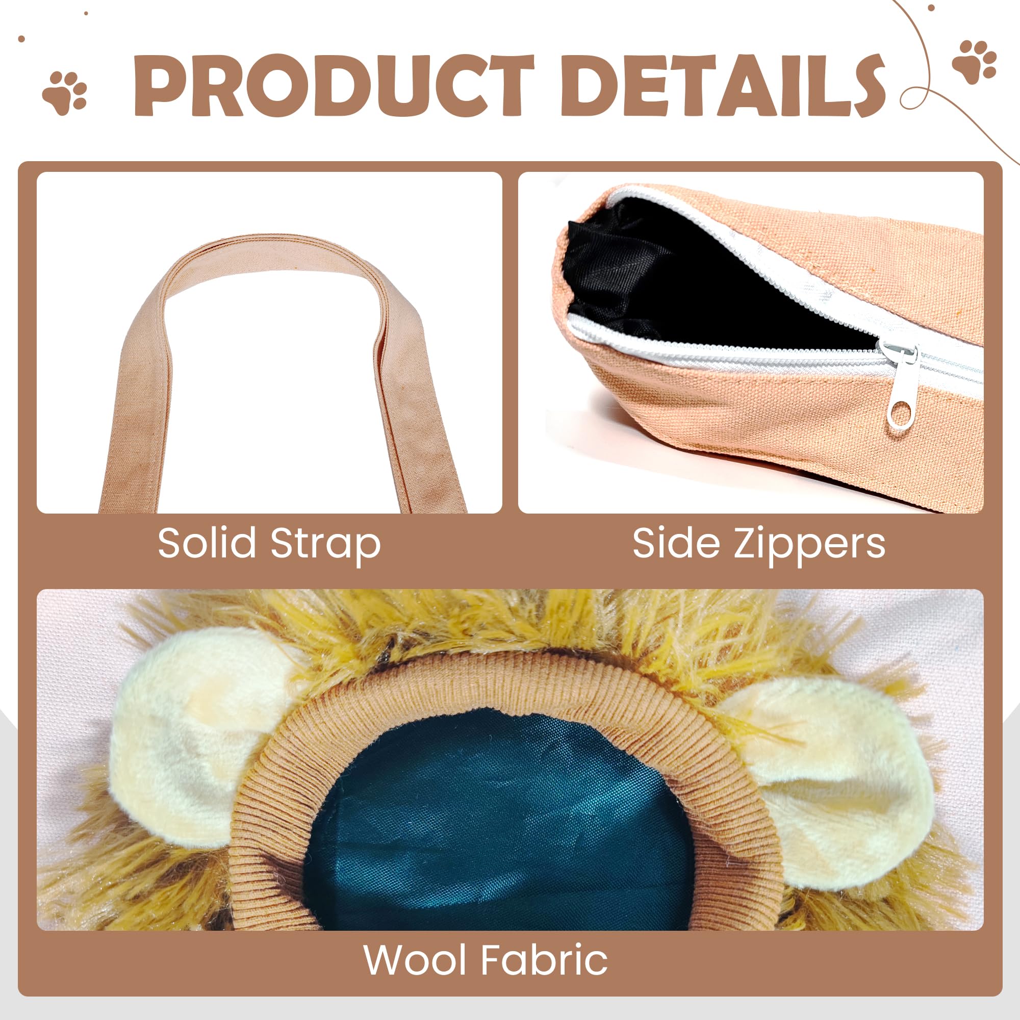 UFRITAN Lion-tailored neck-adjustment feature secures pets during adventures.