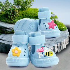 UGRASEA dog shoes blue reflective straps help keep dogs visible at night