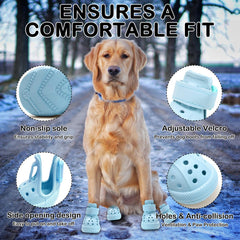 UGRASEA dog shoes blue side-open design enables easy on/off for busy owners