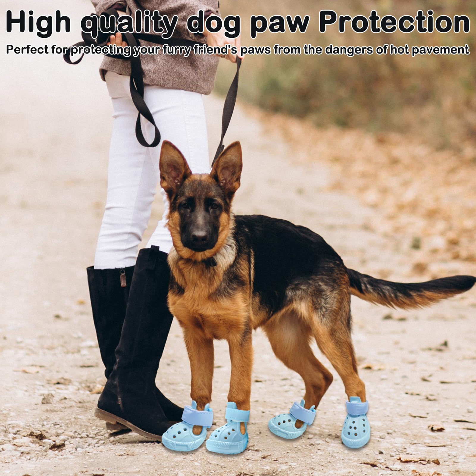 UGRASEA dog shoes blue waterproof breathable fabric keeps paws dry